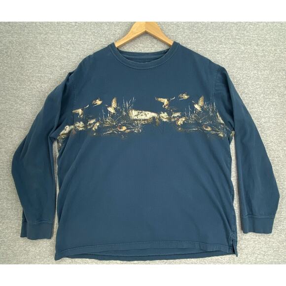 North River Shirt Mens Extra Large Blue Duck Hunting All Around Long Sleeve Dog - Picture 1 of 10